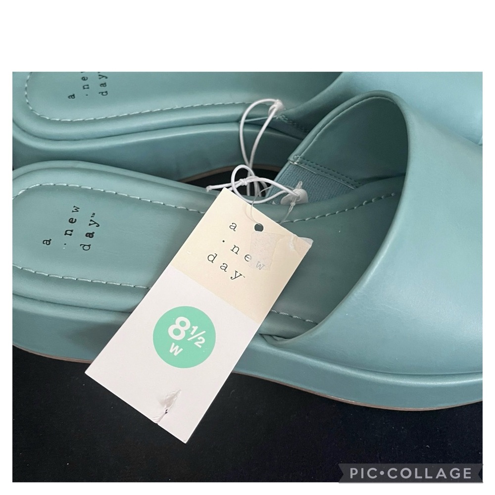 a new day Teal Slide Sandals with Platform Sole - Picture 5 of 6